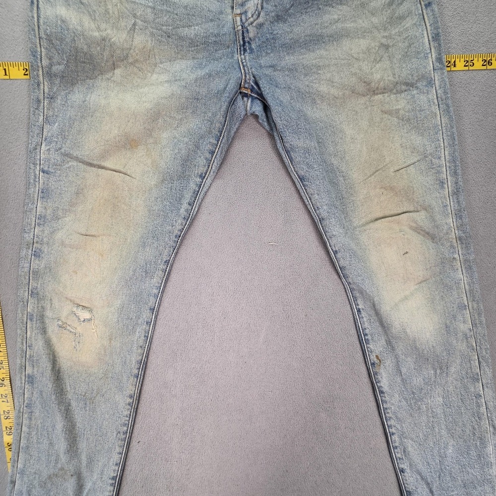 Levis Jeans Mens Selvedge Light Wash Blue Slim Tapered Honeycomb Fits 30x30 - Picture 10 of 16